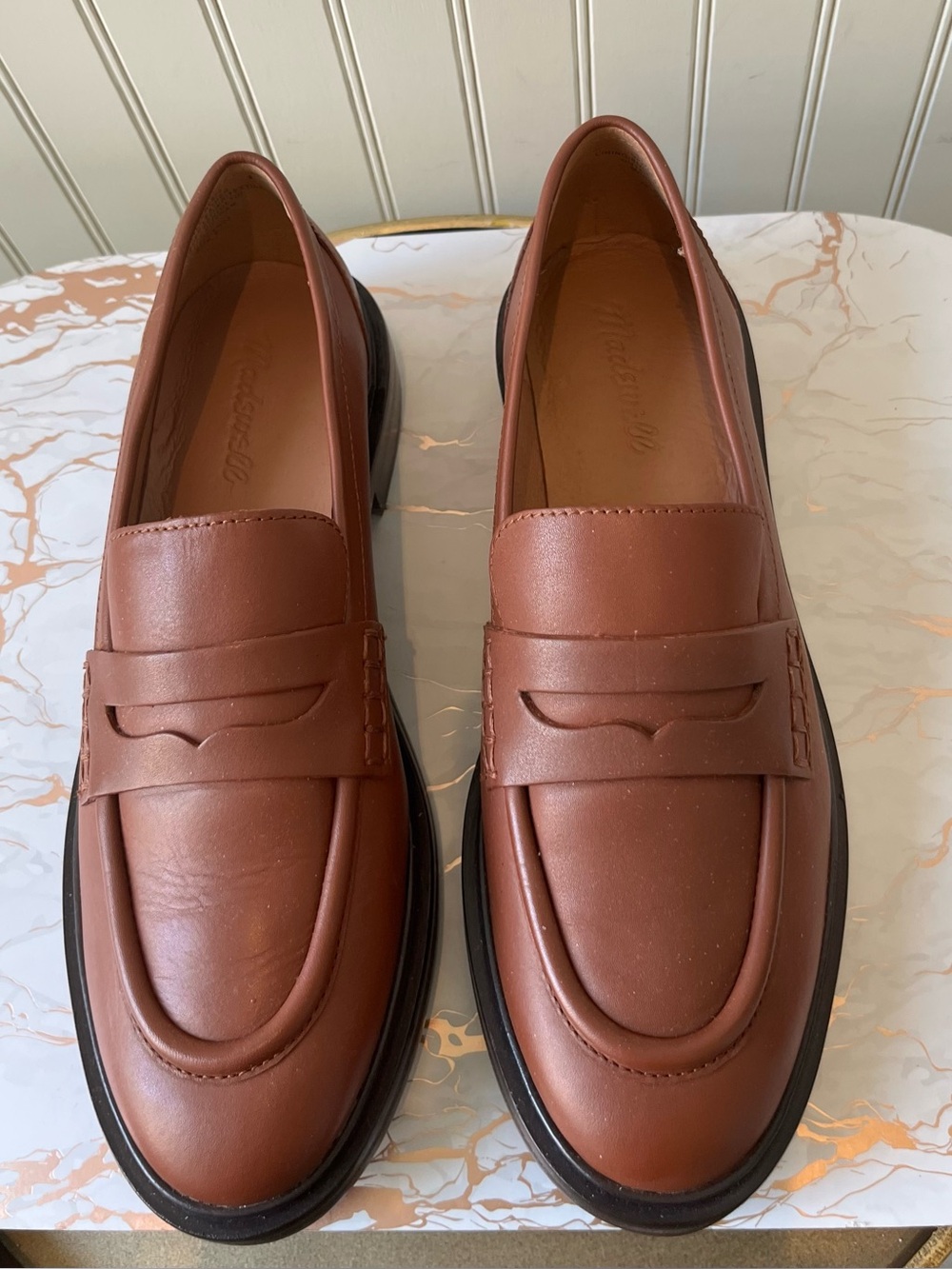 Madewell Brown Leather Penny Loafers